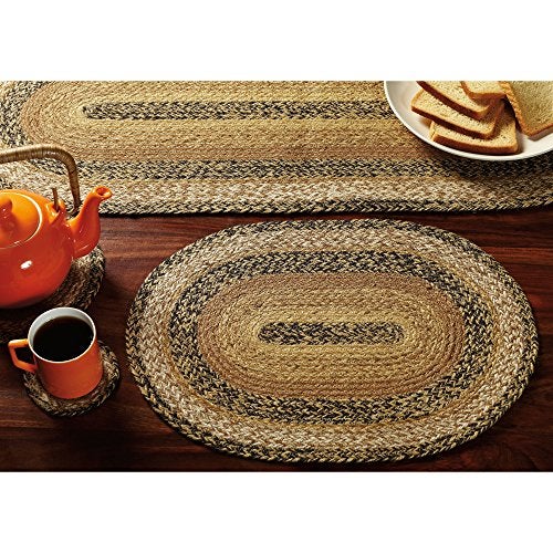 VHC Brands Kettle Grove Primitive Jute Black Textured Braided Kitchen Table Runner 13x36 - Image 3
