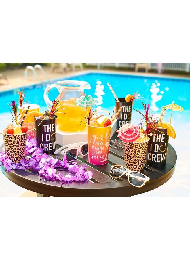 American Greetings Leopard Print Party Cups 16 Oz. Reusable Plastic Cups (8 Count)  - Image 3