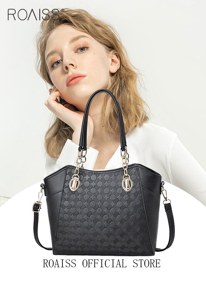 roaiss Large Shoulder Crossbody Bag for Women with Matching Clutch Ladies Tote Bag and Satchel with Hardware Buckle and Bottom Rivet - Image 3