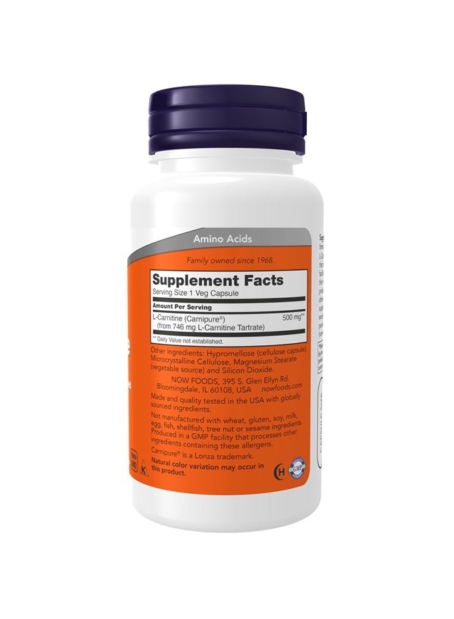 now Supplements, L-Carnitine 500mg, Purest Form, Amino Acid, Fitness Support*, 60 Veg Capsules - Image 2