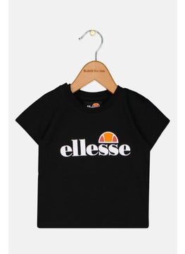 Toddlers Boy Short Sleeve Brand Logo T Shirt, Black Combo