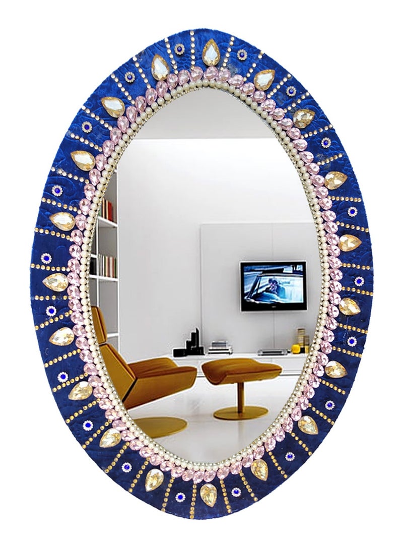 TriBro Eye Shape Handmade Decorative Wall Mirror with Eyelicious NEW LOOK Hanging Wall Mirror for Bedroom Livingroom And Hallway Size 55.8 x 40.6cm x 10mm  - Image 1