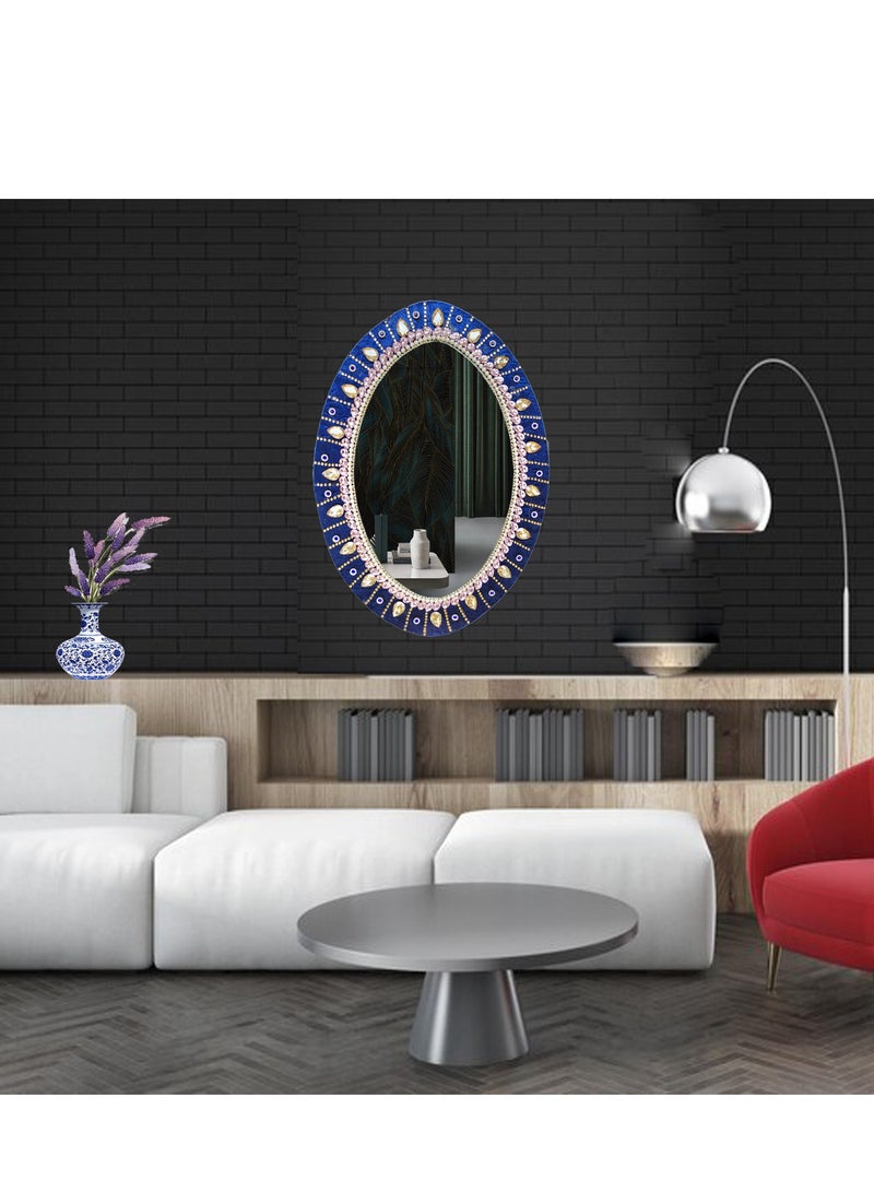 TriBro Eye Shape Handmade Decorative Wall Mirror with Eyelicious NEW LOOK Hanging Wall Mirror for Bedroom Livingroom And Hallway Size 55.8 x 40.6cm x 10mm  - Image 2
