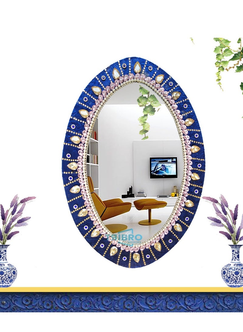 TriBro Eye Shape Handmade Decorative Wall Mirror with Eyelicious NEW LOOK Hanging Wall Mirror for Bedroom Livingroom And Hallway Size 55.8 x 40.6cm x 10mm  - Image 3