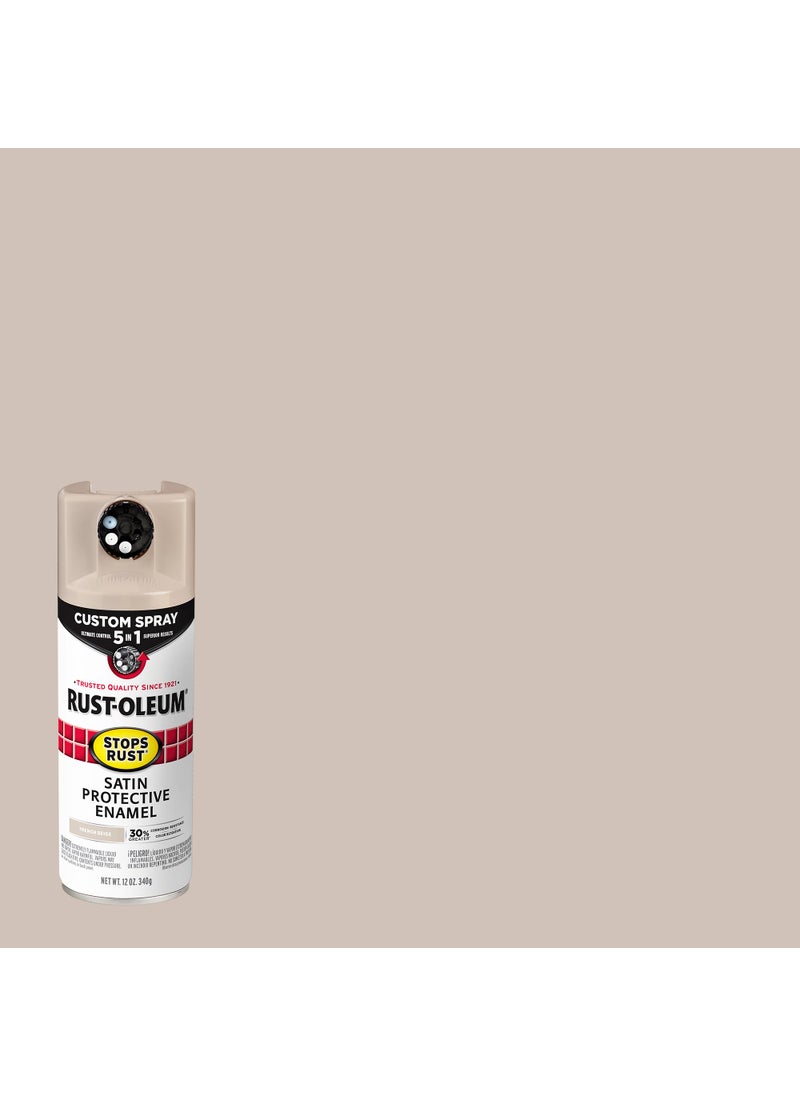 RUST-OLEUM Rust-Oleum 376879 Stops Rust Custom Spray 5-in-1 Spray Paint, 12 oz, Satin French Beige  - Image 2