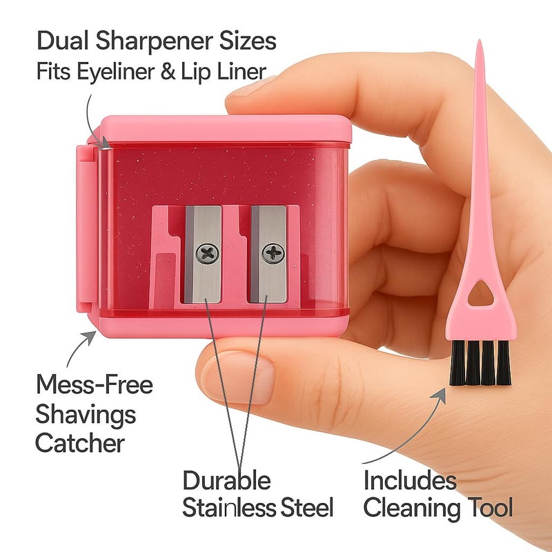 VERTEX Eyeliner Pencil Sharpener for Eyes and Lip Liner Makeup Large Brow Pencils Small Angled Wing Tip Real Beginners Techniques Eye Shadow Lines Gel Eyebrow Pomade Black Liquid Waterproof Stencil - Image 4