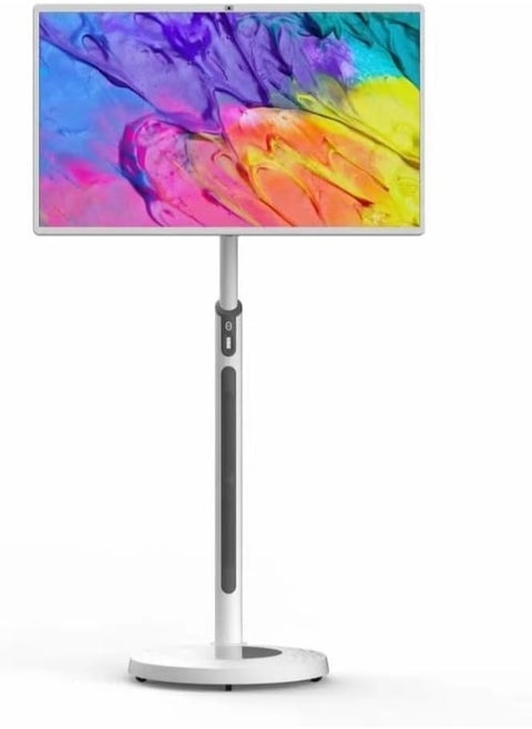 24 Inch Portable Smart Touch Screen, Native Android 12 with Multi-language Octa-Core 8-128G HDMI/USB FHD Screen 1920p, Webcam with Build-in Camera, 7-8 Hours, APP and Remote Control