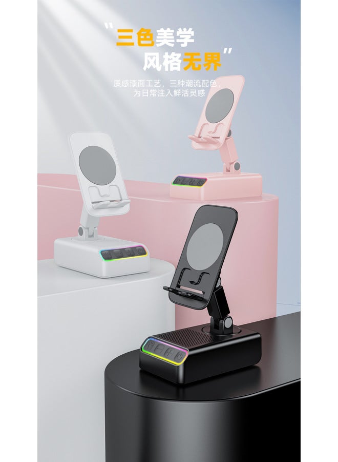 Neutral Mobile Phone Tablet Stand Induction Bluetooth Speaker Power Bank Rgb Color Light Audio Same Day Shipping - Image 1