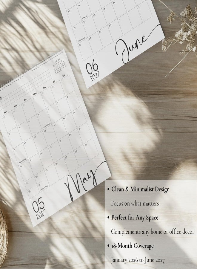 Paper Play Black White Cursive Font vertical Coil Wall Calendar - Image 5