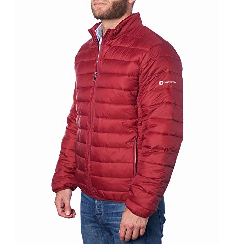 Alpine Swiss Niko Men’s Puffer Jacket | Warm Down Alternative Insulated Coat | Packable, Water-Resistant & Windproof Winter Outerwear with Zipper Pockets RED 2XL - Image 1