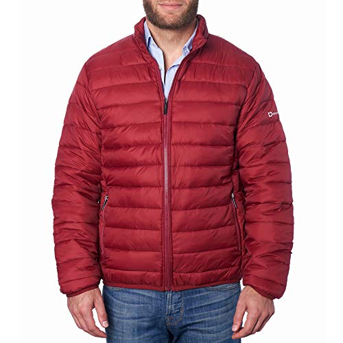 Alpine Swiss Niko Men’s Puffer Jacket | Warm Down Alternative Insulated Coat | Packable, Water-Resistant & Windproof Winter Outerwear with Zipper Pockets RED 2XL - Image 4