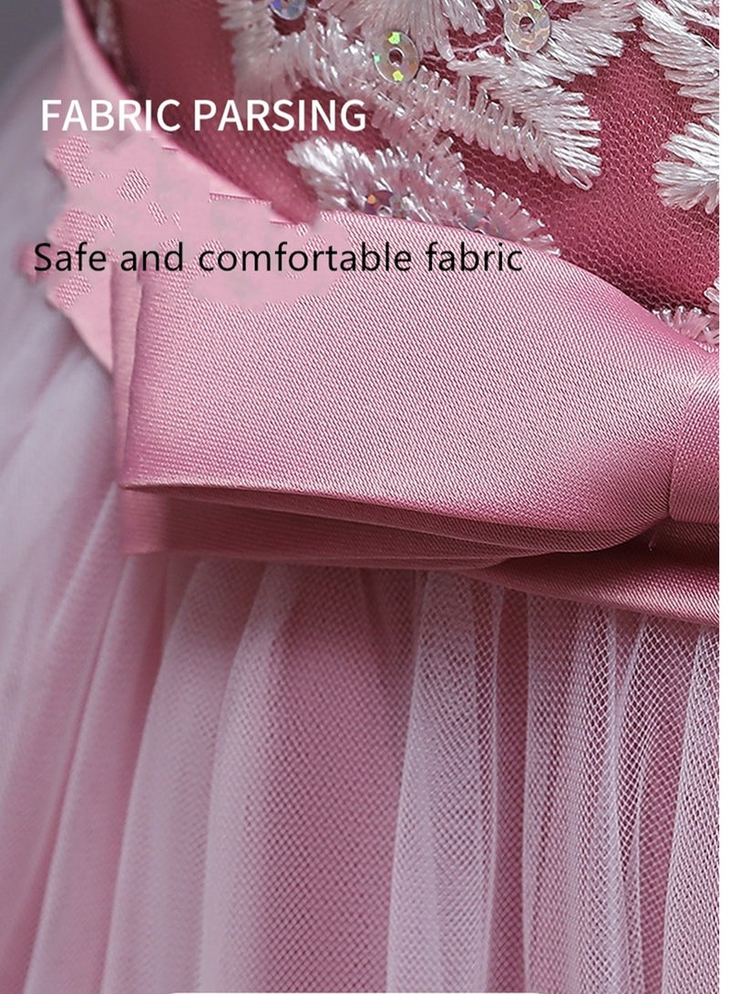 Girls Dress Sleeveless Mesh Performance Host Princess Dress Costumes - Image 4