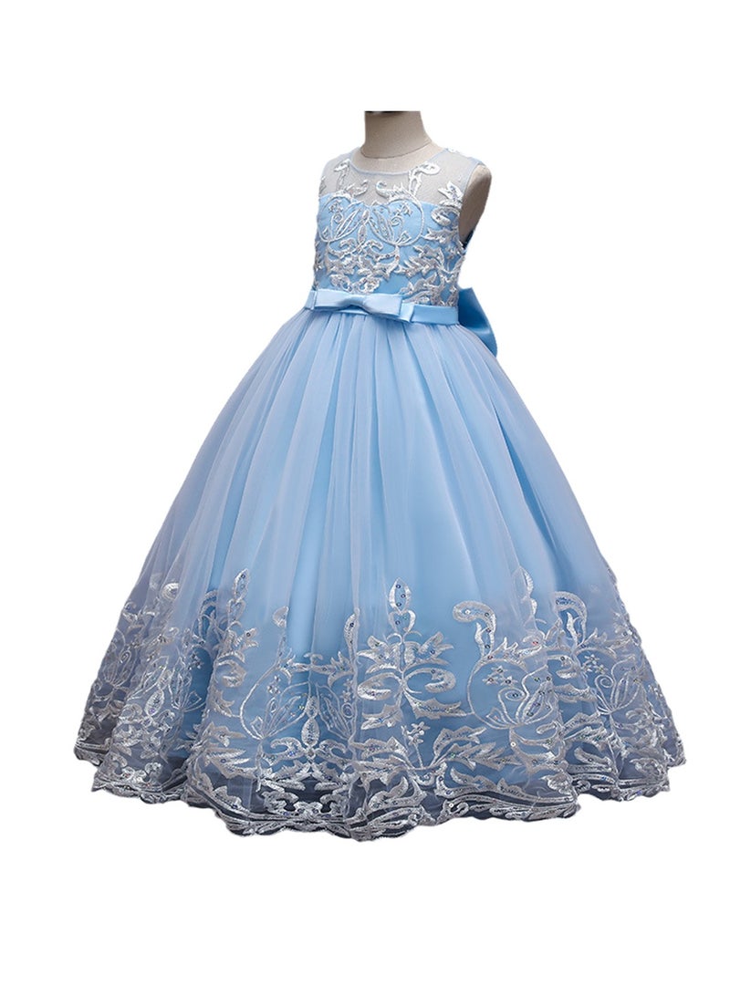 Girls Dress Sleeveless Mesh Performance Host Princess Dress Costumes - Image 1