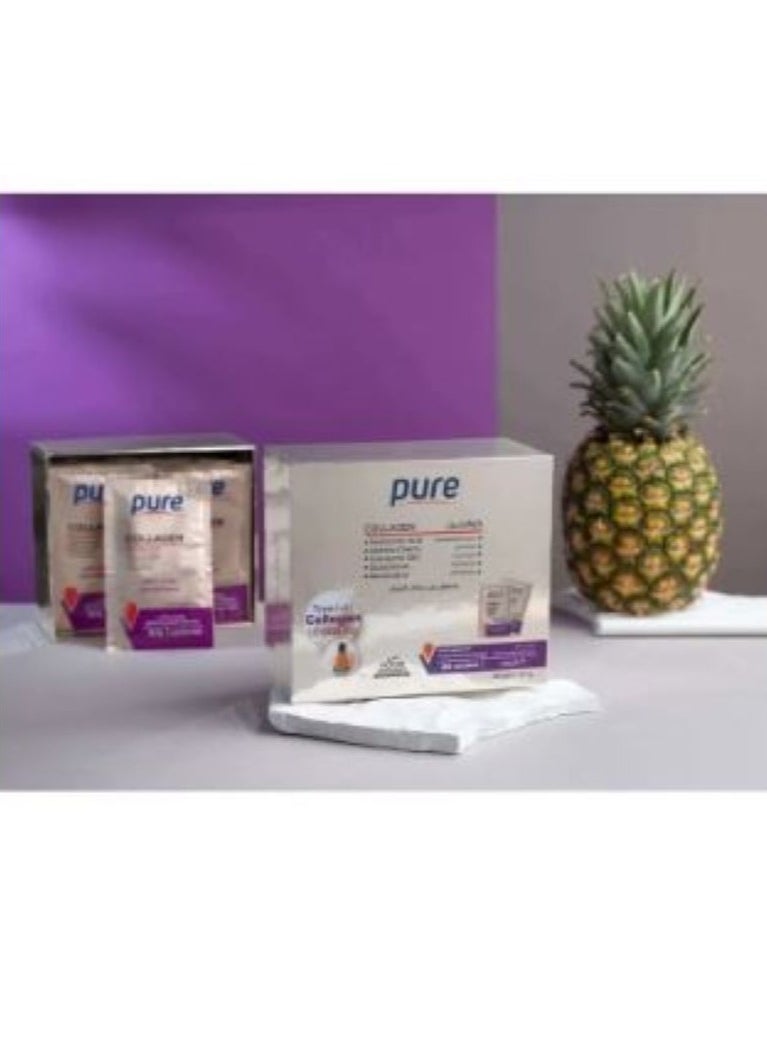 Pharma pure - Pure Collagen Nutritional Supplement With Pineapple Flavor 30 Sachets - Image 1