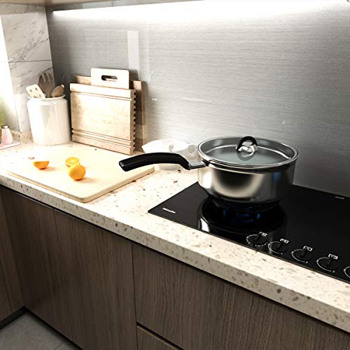 BAYYA Extra Wide Silver Stainless Steel Textured Countertop Contact Paper Vinyl SelfAdhesive Wallpaper Shiny Thicker 157x315inch WaterproofOilProofHeatResistant Metal Look Stickers for Kitchen - Image 3