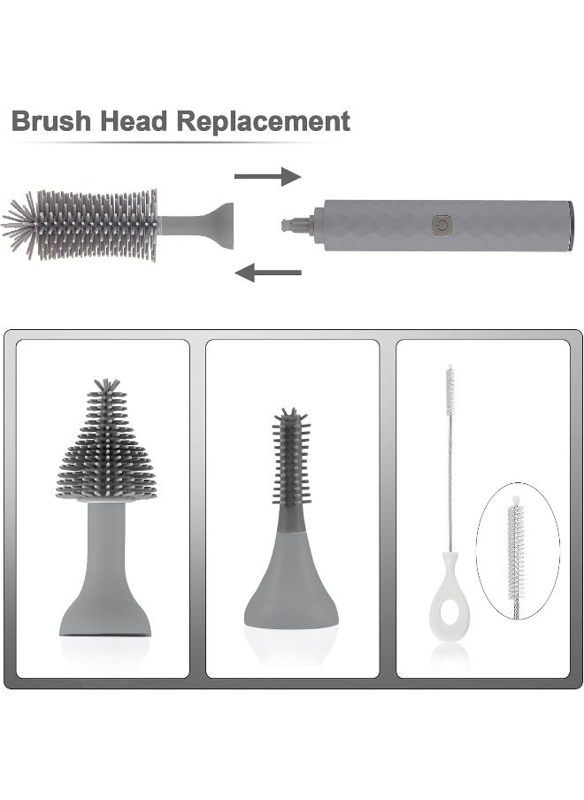 biqin biqin Electric Cleaning Brush Set 4 Piece Multi-Purpose Cleaner Brushes, 360° high-Speed Rotation Cleaning, 1500mAh, Waterproof IPX65, Perfect Household Cleaning Brushes  - Image 5