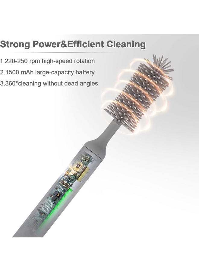 biqin biqin Electric Cleaning Brush Set 4 Piece Multi-Purpose Cleaner Brushes, 360° high-Speed Rotation Cleaning, 1500mAh, Waterproof IPX65, Perfect Household Cleaning Brushes  - Image 4