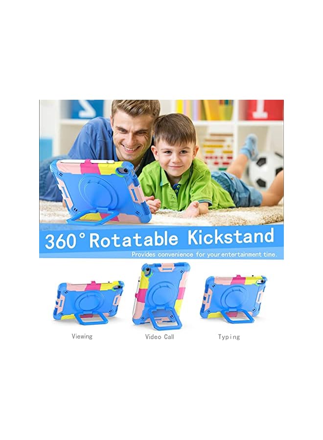 PROMASS Case For Ipad 10Th Generation 10.9 Inch 2022, Heavy Duty Hybrid Shockproof 360°Swivel Kickstand Anti Scratch Durable Protective Kids Case With Pencil Holder Shoulder Strap Case (Colorful3) - Image 4