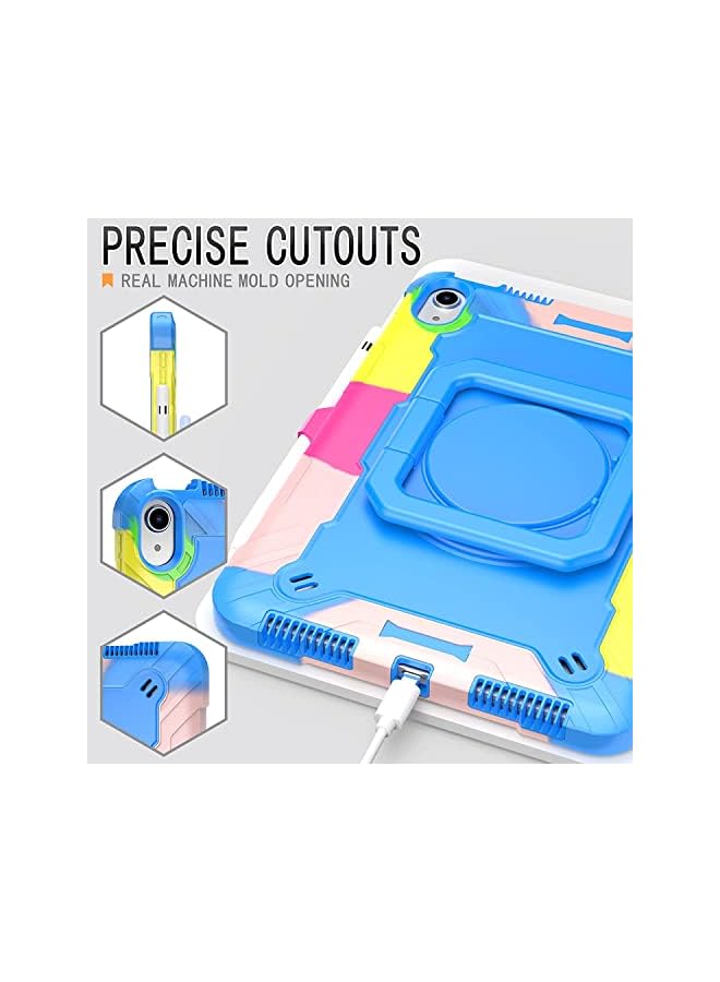 PROMASS Case For Ipad 10Th Generation 10.9 Inch 2022, Heavy Duty Hybrid Shockproof 360°Swivel Kickstand Anti Scratch Durable Protective Kids Case With Pencil Holder Shoulder Strap Case (Colorful3) - Image 5