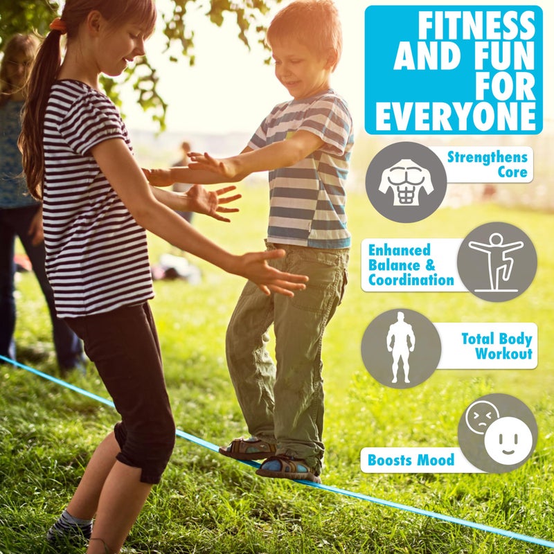 Trailblaze Complete Slackline Kit 60ft - Wider Tree Protectors Slack Lines for Backyard for Kids Adults | Ninja Warrior Obstacle Course Slack Line Set for Kids - Image 4