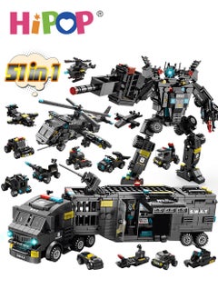 HIPOP Police Series Building Blocks,51 Variants And Transformable Robots,Widely Compatible,Kid Puzzle Toy  - Image 1
