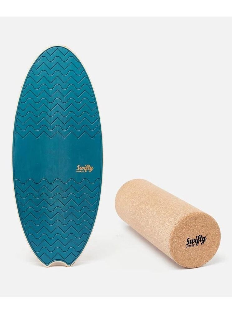 Swifty Balance Board Roller and Bracket Bundle - Atlantic Blue