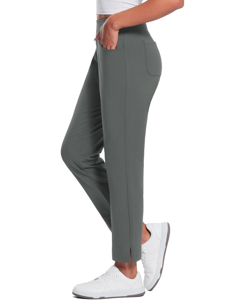 baleaf Women's Work Pants Fleece Lined Golf Travel Pants Waterproof Stretch Winter Thermal Cold Weather Gear Pockets Casual Grey M - Image 4