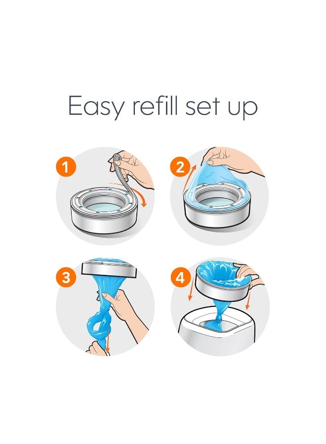 Diaper Genie Essentials Round Refill Pack of 4 | Holds Up to 1280 Newborn Diapers | Features Unscented Continuous Film | Compatible with Diaper Genie Complete and Expressions Pails - Image 5