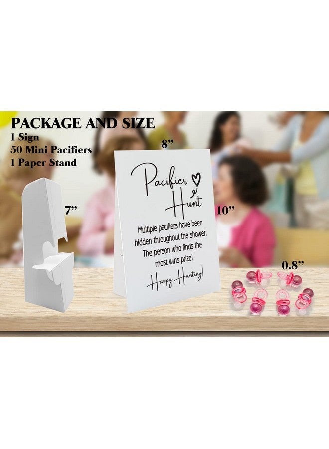 GNATV Baby Pacifier Hunt Baby Shower Games, Gender Reveal Game, 8×10 Sign and 50 Mini Acrylic Pacifier, Favorite Adults Kids Games for Baby Shower Activities, Gender Neutral Boy and Girl BPH02 - Image 2