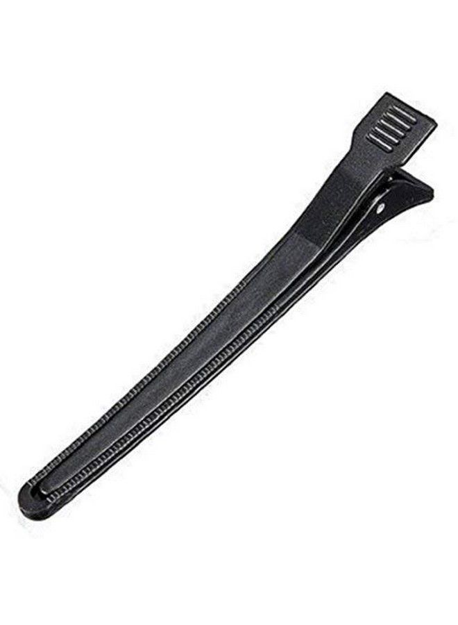 Stylazo Duck Mouth Flat Metal Salon Hairdressing Clip (Black) Set Of 12 Pcs - Image 3