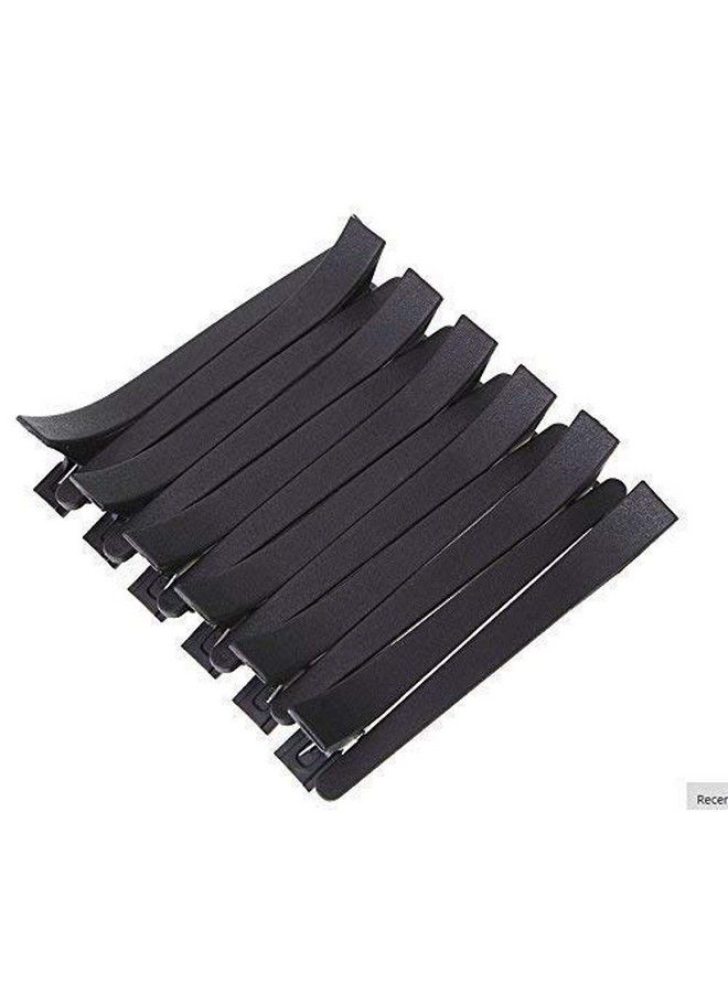 Stylazo Duck Mouth Flat Metal Salon Hairdressing Clip (Black) Set Of 12 Pcs - Image 2