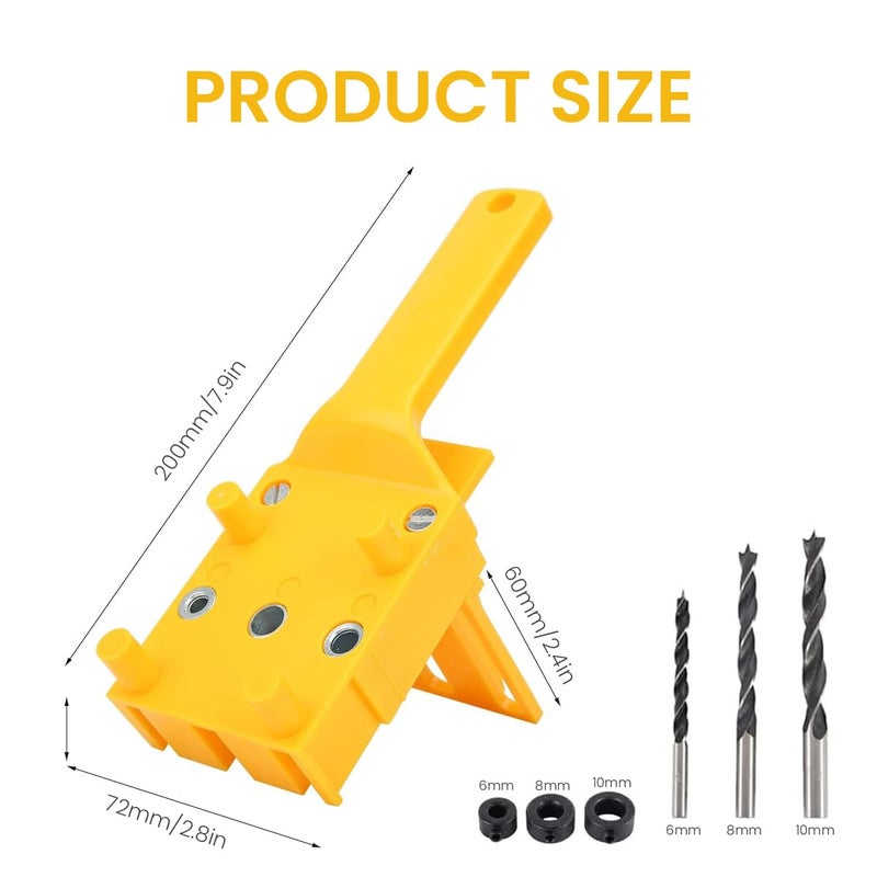 Serplex 8Pcs Hole Drilling Locator Tool Set Includes 3 Dril Bits Drilling Bushings Self Centering Doweling Jig Hole Drilling Locator Tool with Handle Multi Hole Drilling Locator Tool for Wooden Work - Image 2