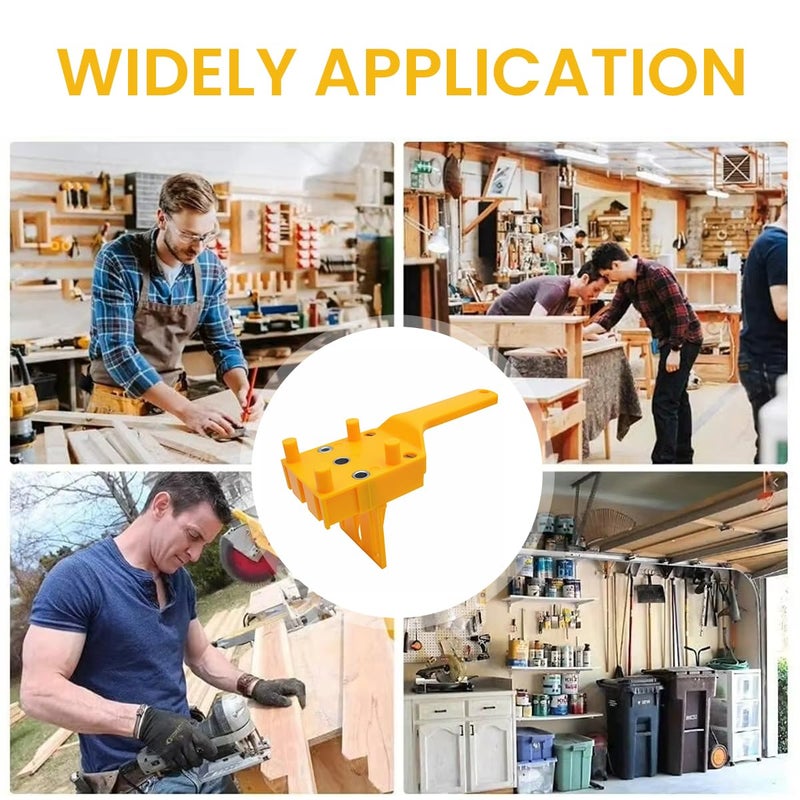 Serplex 8Pcs Hole Drilling Locator Tool Set Includes 3 Dril Bits Drilling Bushings Self Centering Doweling Jig Hole Drilling Locator Tool with Handle Multi Hole Drilling Locator Tool for Wooden Work - Image 3