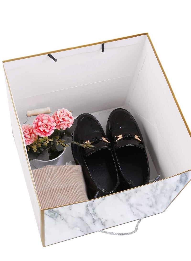 Pack of 12pcs  28*25*20cm Murabba Superior Marble Extra Large Gift Bag  Square  Gift Bag,  Gift Bag Large Wedding Gift Bags Large Size Reusable, Gift Bags Large Birthday - Image 5