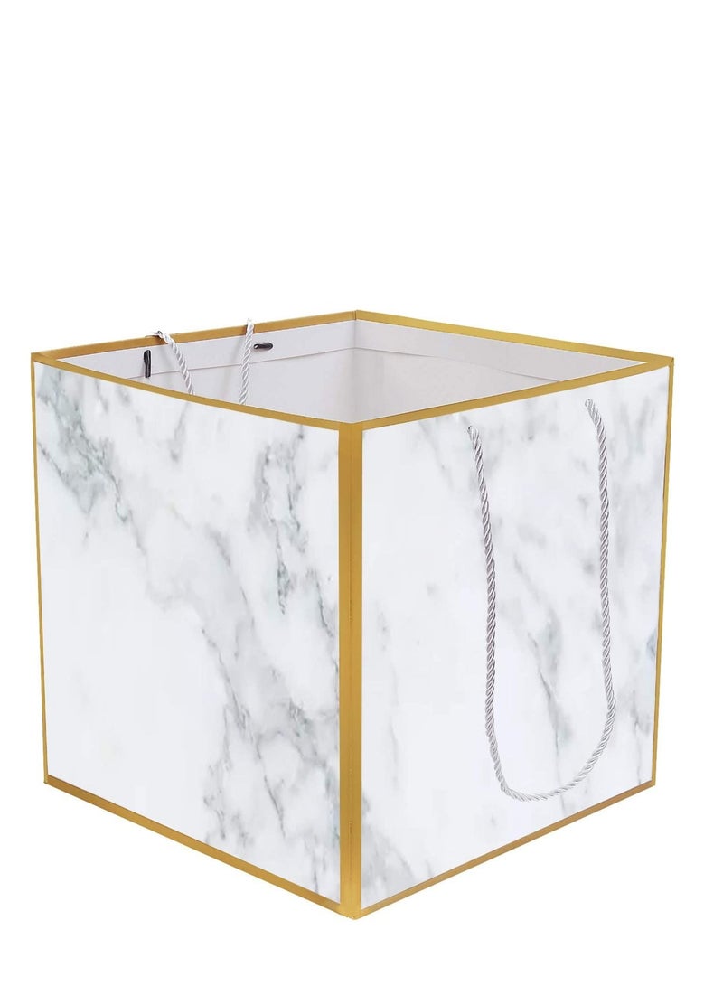 Pack of 12pcs  28*25*20cm Murabba Superior Marble Extra Large Gift Bag  Square  Gift Bag,  Gift Bag Large Wedding Gift Bags Large Size Reusable, Gift Bags Large Birthday - Image 1