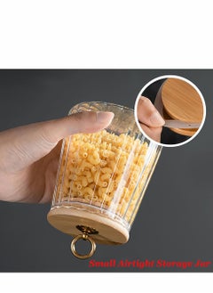 Y&D Glass Coffee Nuts Canister Airtight Storage Jar Petal Decorative Container with Bamboo Lid Metal Handle Easy to Grasp 650ml  - Image 2
