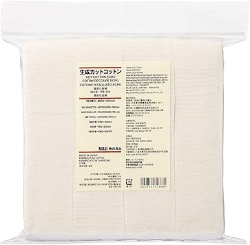 MUJI Makeup Facial Soft Cut Cotton Unbleached 60x50 mm 180pcs - Image 2