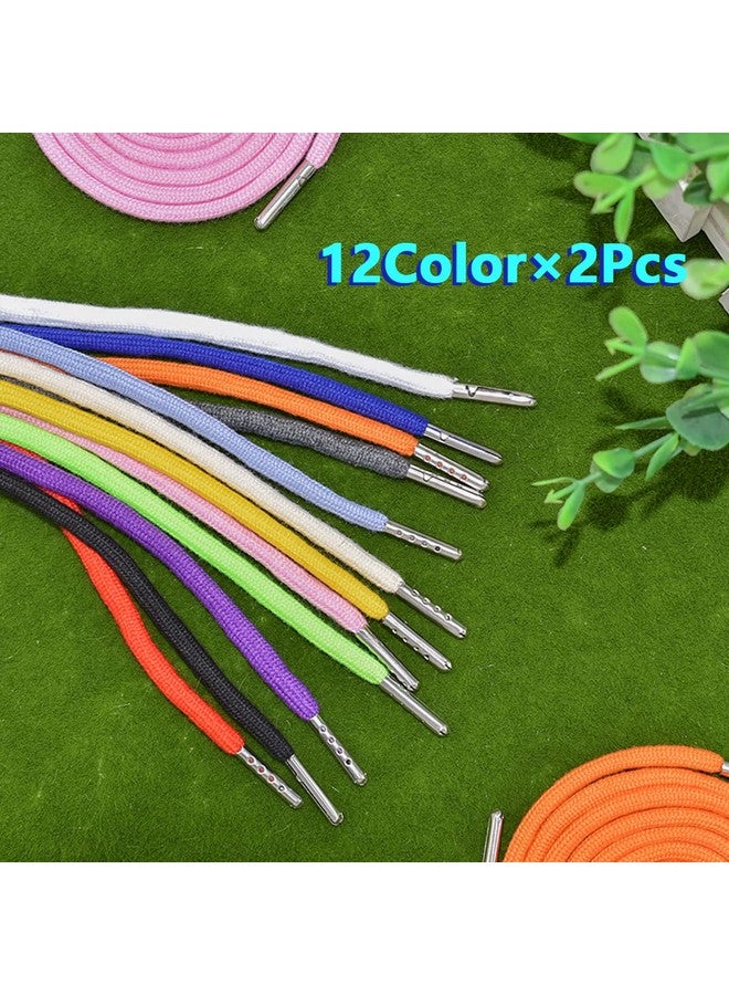 Renashed 24Pack Replacement Drawstrings Universal Drawstrings with 4pcs Drawstring Threaders 10pcs Cord Locks for Pants Sweatpants Hoodies Scrubs Jackets Shorts 51" Long 12 Colors  - Image 4