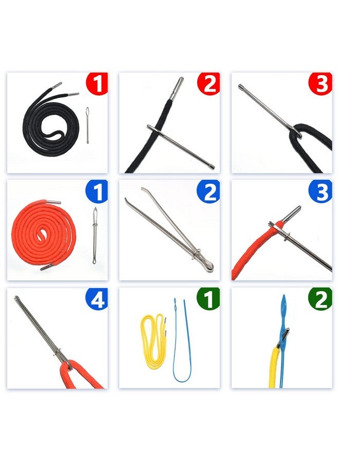 Renashed 24Pack Replacement Drawstrings Universal Drawstrings with 4pcs Drawstring Threaders 10pcs Cord Locks for Pants Sweatpants Hoodies Scrubs Jackets Shorts 51" Long 12 Colors  - Image 5