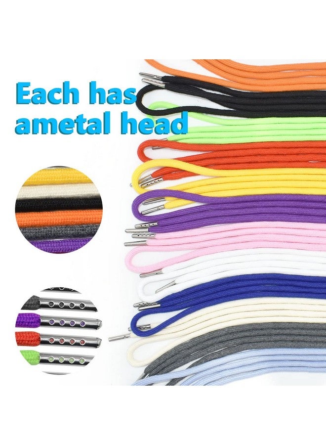 Renashed 24Pack Replacement Drawstrings Universal Drawstrings with 4pcs Drawstring Threaders 10pcs Cord Locks for Pants Sweatpants Hoodies Scrubs Jackets Shorts 51" Long 12 Colors  - Image 3