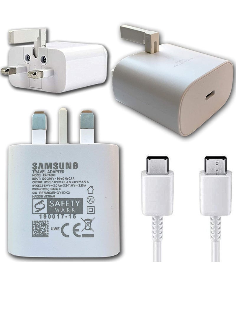Samsung 45W Ultra-Fast Charging Adapter with Type C Cable - White - Image 1