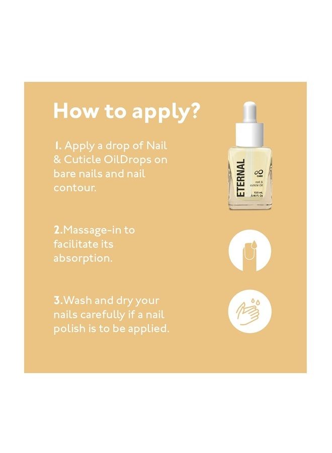 Nail and Cuticle Oil Drops - 13.5mL Skin Care Treatment with Vitamin F, Soybean, Horsetail & Quinoa Extract to Repair Damaged Skin, Nails and Cuticle for All Nail & Nail Polish Types (Almond)