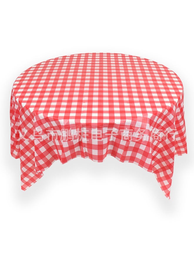 Disposable Tablecloth Round Table Printing Waterproof Plastic Dining Tablecloth Thickened Square Tablecloth Household Restaurant Hotel Stall-Color:[Extra Thick] Round Porcelain White 2.4 M Diameter [5 Pieces Pack] (5 Pieces Stacked Together) - Image 4