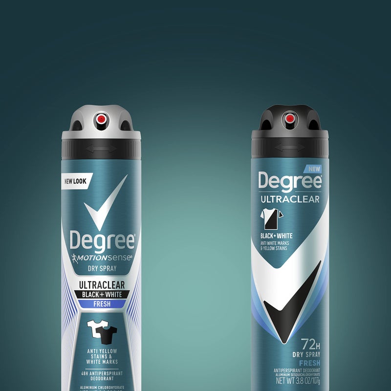 Degree Men Antiperspirant Spray Black + White 3 Count Protects from Deodorant Stains Instantly Dry Spray Deodorant 3.8 oz - Image 3