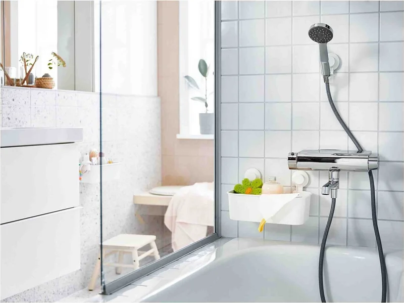 Ikea Tısken Shower Basket, White