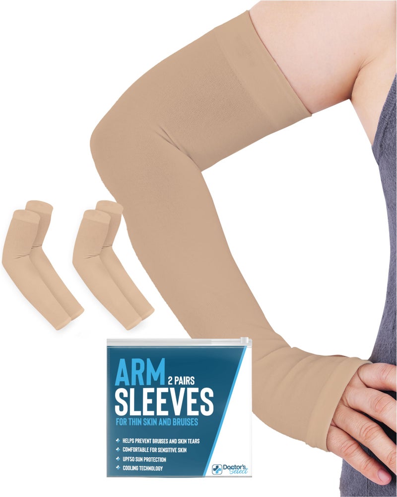 Doctor's Select Arm Protectors for Thin Skin and Bruising for Women and Men - 2 Pairs UPF 50 Sun Protection and Cooling - Image 1