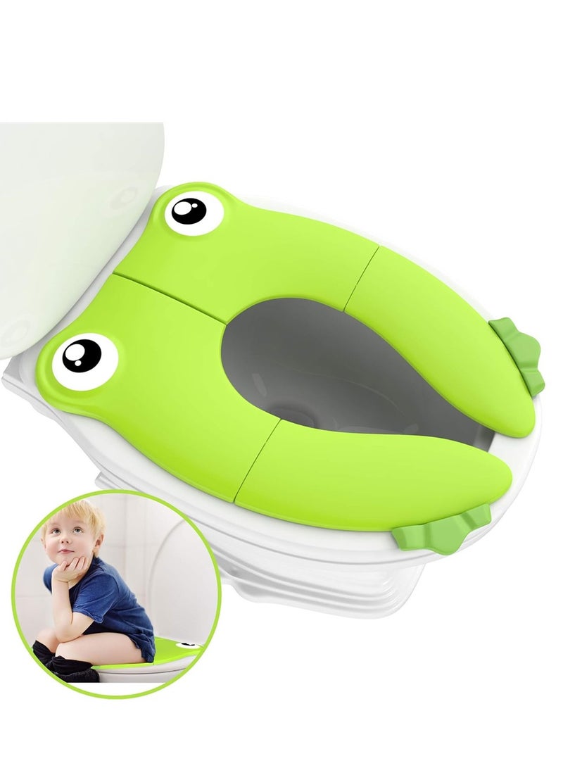 Portable Folding Non-Slip Toilet Training Seat Cover for Toddlers, Boys & Girls – Recyclable Travel Potty Seat - Image 1