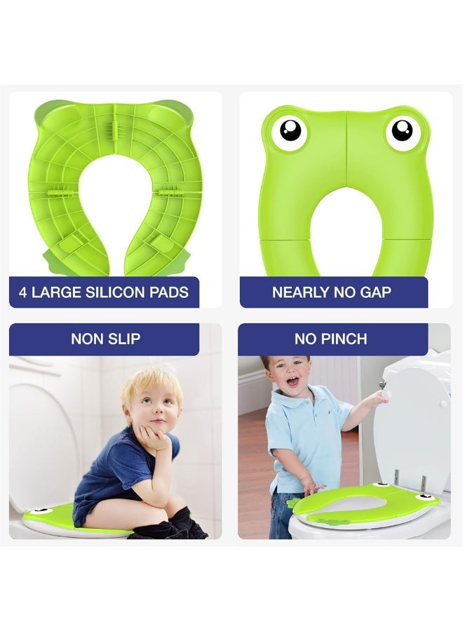 Portable Folding Non-Slip Toilet Training Seat Cover for Toddlers, Boys & Girls – Recyclable Travel Potty Seat - Image 3