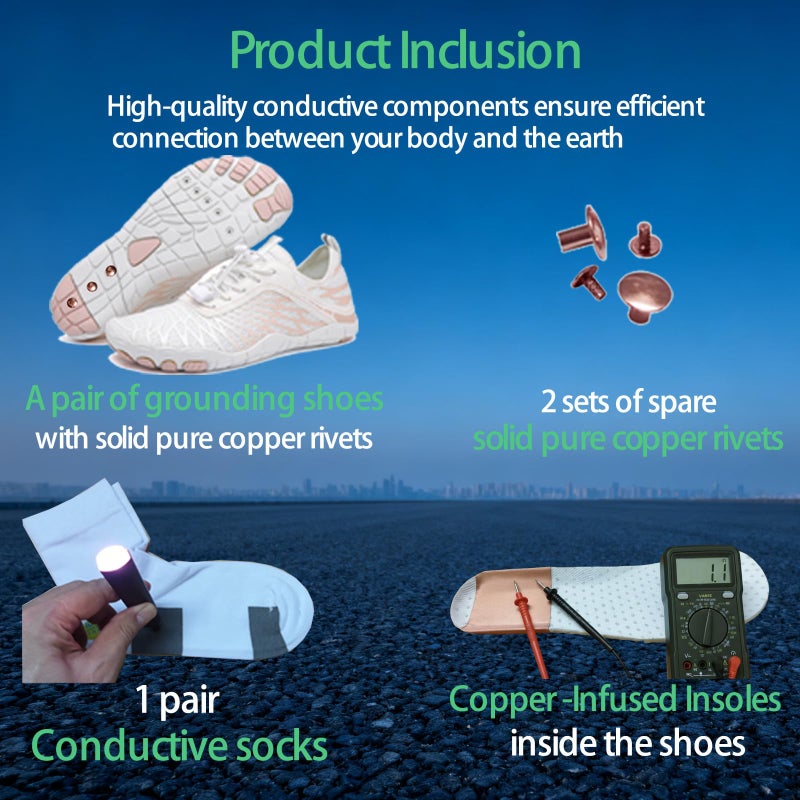 AddBili Grounding Shoes with Copper Buttons Grounding Sock and Insoles. Effective, Soft, and Comfortable. - W39 - Image 4