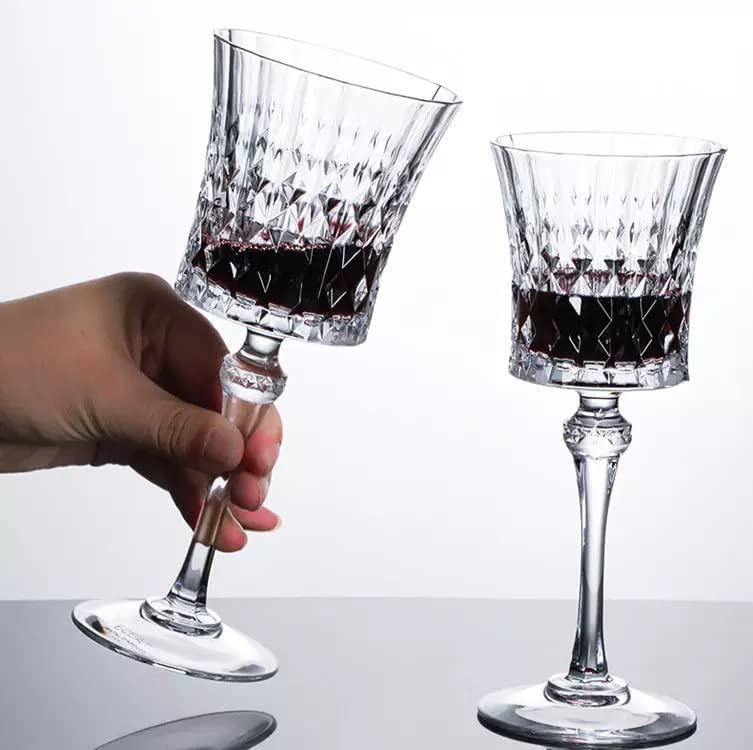 BLISS START Crystal Wine Glasses Crystal Carving Wine GlassElegant Carving Design and Luxury Wine Glasses Unique Red Wine Glass Gift for Women or Men 170ml Transparent Set of 6 - Image 4